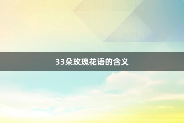 33朵玫瑰花语的含义